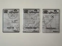 2005 Bandai One Piece CCG The Quest Begins Complete Treasure Map Piece Set of 3 - Image 1