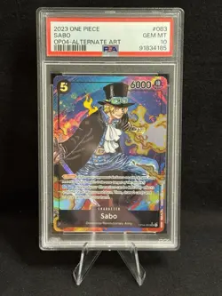 PSA 10 Sabo OP04-083 Alternate Art English One Piece Kingdoms Of Intrigue - Image 1