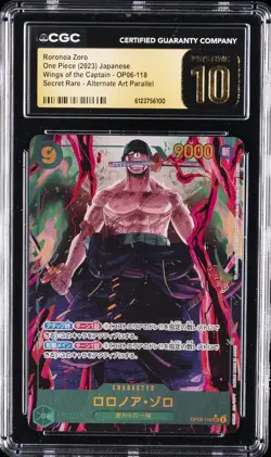 2023 ONE PIECE WINGS OF THE CAPTAIN JPN #OP06-118 RORONORA ZORO CGC 10 PRISTINE - Image 1