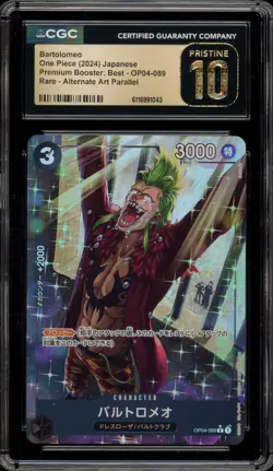 One Piece CCG Bartolomeo PRB01 Japanese Rare Alt Art OP04-089 CGC 10 Pristine - Image 1