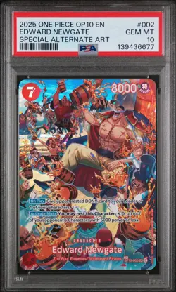 2025 ONE PIECE OP10-ROYAL BLOOD SPECIAL ALTERNATE ART #002 EDWARD NEWGATE PSA 10 - Image 1