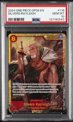 2024 ONE PIECE OP08-TWO LEGENDS #118 SILVERS RAYLEIGH PSA 10 - Image 1