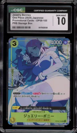 One Piece CCG Jewelry Bonney PRB Storage Bx. Japanese Promo OP08-105 CGC 10 - Image 1
