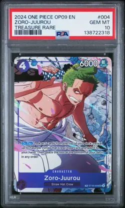2024 ONE PIECE OP09-EMPERORS IN THE NEW WORLD TREASURE RARE ZORO-JUUROU PSA 10 - Image 1