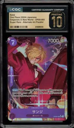 One Piece CCG Sanji Emperors JPN SR Alt Art Parallel OP09-065 CGC 10 Pristine - Image 1