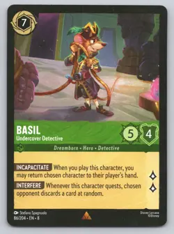 Disney Lorcana -Basil - Undercover Detective 86/204 - Reign of Jafar (8) - Image 1