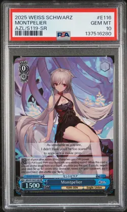 2025 WEISS SCHWARZ AZUR LANE VOL.2 SR #E116 MONTPELIER PSA 10 - Image 1
