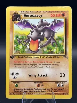 Pokemon TCG Aerodactyl 1st Edition Fossil 16/62 Non-Holo Rare Card - Image 1
