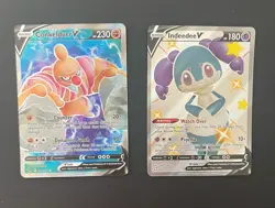 Conkeldurr & Indeedee - Pokemon TCG - 2 Card Lot (Full Art Ultra Rare V / Shiny) - Image 1