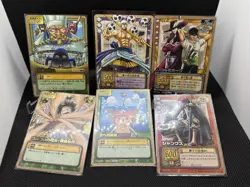 One Piece Carddass CCG Vintage - 6 Rare 36 Base Cards, Luffy Sanji Shanks Enel - Image 2