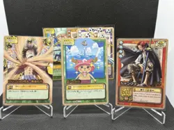 One Piece Carddass CCG Vintage - 6 Rare 36 Base Cards, Luffy Sanji Shanks Enel - Image 3