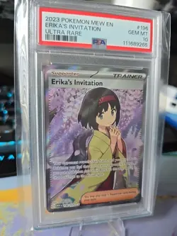 🔥 Erika's Invitation Scarlet Violet Holo Ultra Rare Card 196/165 PSA 10 Silver - Image 3