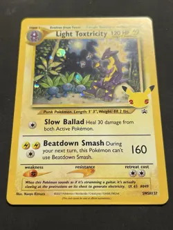 POKEMON LIGHT TOXTRICITY SWSH 137 PROMO BLACK STAR COSMOS HOLOFOIL NM CARD - Image 1