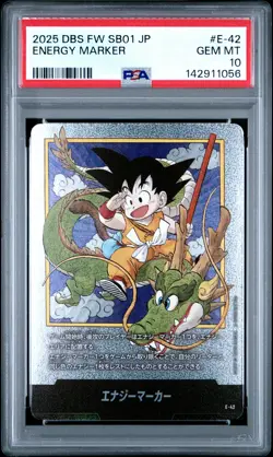 2025 DRAGON BALL SUPER CARD GAME SB01 JPN #E-42 ENERGY MARKER PSA 10 - Image 1
