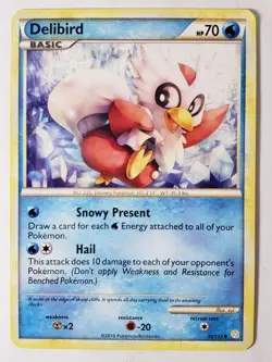 Delibird 39/123 LP - HeartGold SoulSilver Pokemon Card - Sui Art - Image 1