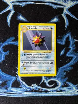 Pokemon TCG Starmie Base Set Shadowless Common Card, 1999 WOTC - Image 1