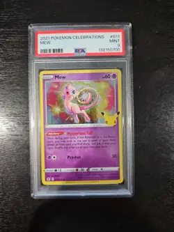 Pokemon TCG Mew Holo Rare Card 11/25 Celebrations PSA 9 - Image 1