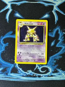 Pokemon Alakazam TCG Base Set Holo Card 1/102 Unlimited Holo Rare - Image 1