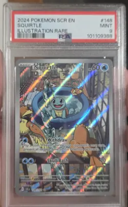 PSA 9 MINT Squirtle STELLAR CROWN #148 ILLUSTRATION RARE Pokemon Card Mint 🔥 - Image 1
