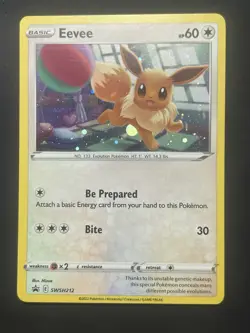 Eevee COSMOS HOLO Black Star PROMO card SWSH212 Sword & Shield Pokemon TCG LP - Image 1