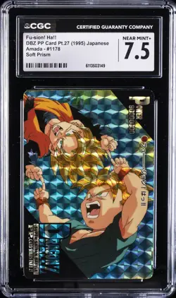 1995 DRAGON BALL PP CARD PT. 27 JPN AMADA SOFT PRISM #1178 FU-SION! HA!! CGC 7.5 - Image 1