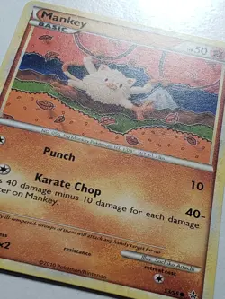 Mankey 53/95 PL / LP - Unleashed Pokemon Card - Sachiko Adachi Art - Image 2