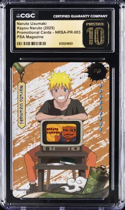 2025 KAYOU NARUTO PROMO CARDS, PSA MAGAZINE NARUTO UZUMAKI CGC 10 PRISTINE - Image 1