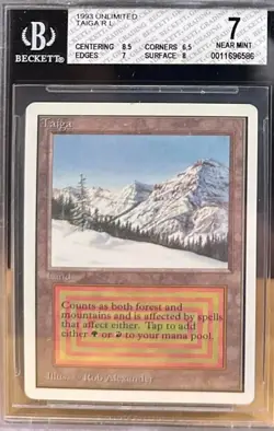 MTG TAIGA Unlimited Rare Reserved List BGS 7 NM Near Mint Vintage Dual Land - Image 1