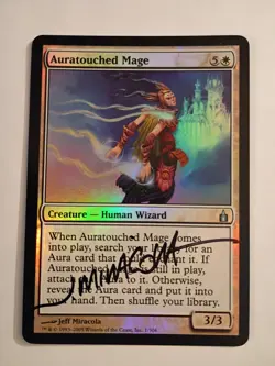 Magic The Gathering - 1x Signed Foil Auratouched Mage (mtg) Ravnica - Image 1