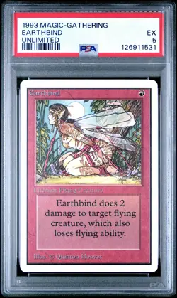 MTG - Earthbind - Unlimited Edition Magic - Graded PSA 5 - Image 1