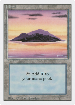 Island (A) #287 (HP) Revised Edition 3ED Magic MTG - Image 1