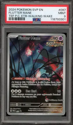 Pokemon Center Stamp Promo Flutter Mane Temporal Forces ETB SVP EN 097 PSA 9 - Image 1