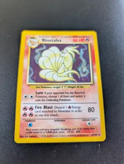 Ninetales 12/102 LP Holo Rare Unlimited Edition Base Set Pokemon Card 1999 WOTC - Image 2