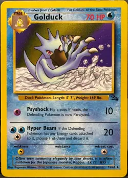 Golduck 35/62 Fossil Pokemon TCG 1999 LP - Image 1