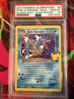 2021 POKEMON CELEBRATIONS CLASSIC COLL #8 DARK GYARADOS-HOLO PSA 10 - Image 1