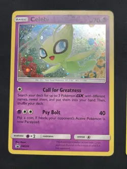 Pokemon TCG Celebi SM224 Black Star Promo Cosmos Holo Sun & Moon PL - Image 1