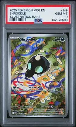 2025 POKEMON MEG EN-MEGA EVOLUTION ILLUSTRATION RARE #149 SHROODLE PSA 10 - Image 1