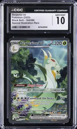 2025 POKEMON BLACK BOLT ILLUSTRATION RARE #164 SERPERIOR EX CGC 10 GEM MINT - Image 1
