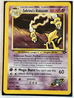 Sabrina's Alakazam 16/132 Unlimited Holo Rare Pokemon Card TCG #V1 - Image 1