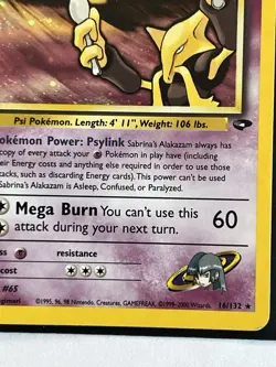 Sabrina's Alakazam 16/132 Unlimited Holo Rare Pokemon Card TCG #V1 - Image 5