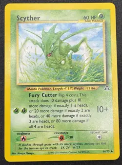 Scyther 46/75 Uncommon Pokemon TCG Neo Discovery LP - Image 1