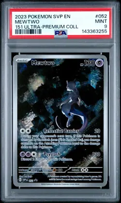 2023 POKEMON SVP EN-SV BLACK STAR PROMO 151 ULTRA-PREM COLL #052 MEWTWO PSA 9 - Image 1