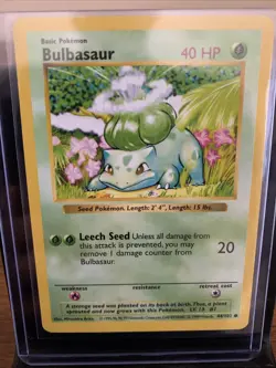 Pokemon Card Bulbasaur 44/102 Shadowless Base Set WOTC Vintage MP - Image 1