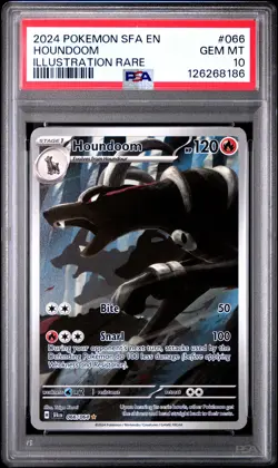 2024 POKEMON SFA EN-SHROUDED FABLE ILLUSTRATION RARE #066 HOUNDOOM PSA 10 - Image 1