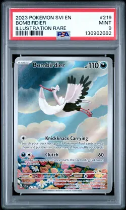 2023 POKEMON SVI EN-SCARLET & VIOLET ILLUSTRATION RARE #219 BOMBIRDIER PSA 9 - Image 1