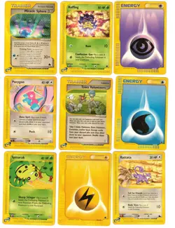 POKEMON VINTAGE E-READER LOT OF 9 MP/HP VINTAGE RATTATA PORYGON SPINARAK ENERGY - Image 1