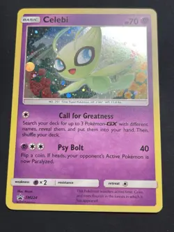 Pokemon TCG Celebi SM224 Black Star Promo Cosmos Holo Sun & Moon NM - Image 1