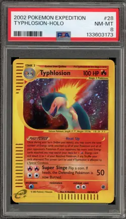 Pokemon Typhlosion Expedition Holo Rare #28 PSA 8 - Image 1