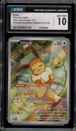 Pokemon Center Stamp Promo Eevee Prismatic Evolutions ETB SVP EN 173 CGC 10 - Image 1