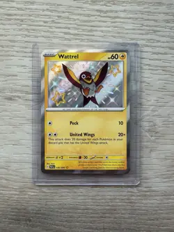 Pokemon SV4.5 Scarlet & Violet Paldean Fates 145/091 Wattrel Shiny Rare NM - Image 1